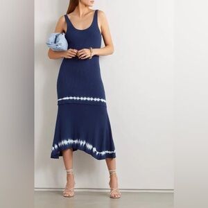 ALTUZARRA Shinobu Layered Tie-Dyed Ribbed Pima Cotton-Jersey Midi Dress size S